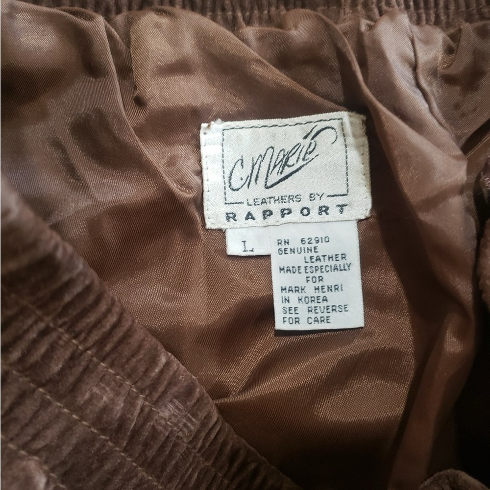 Vintage 90's Suede 100% Leather Brown Pencil Skirt - Picture 5 of 5
